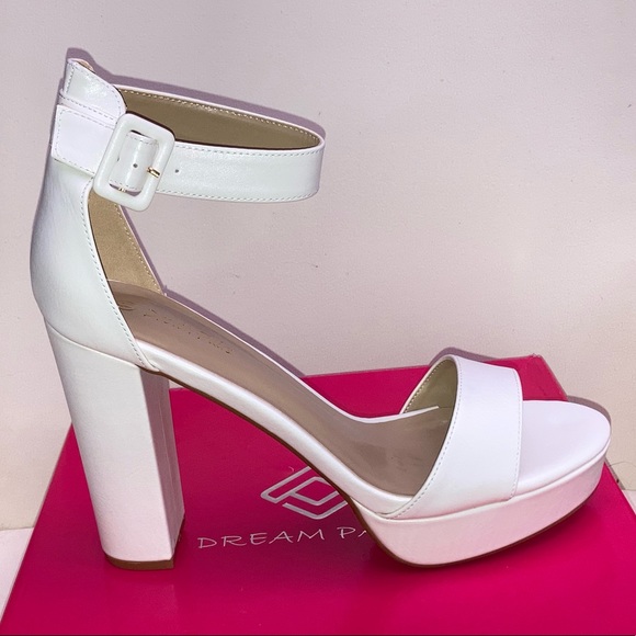 Dream Pairs Shoes - Dream Pairs White Chunky Heels